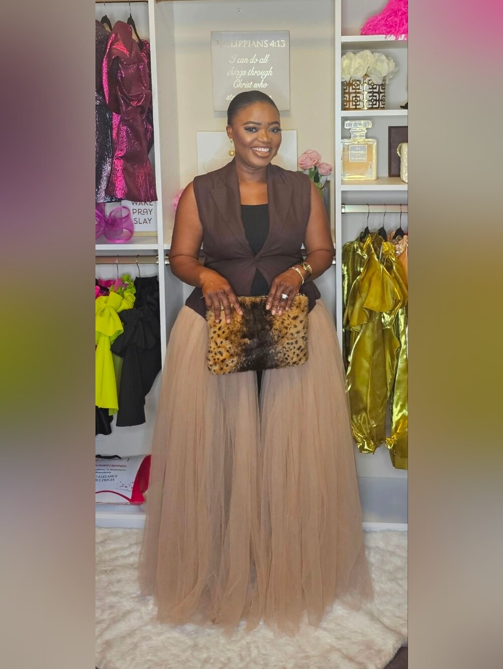 Taupe Tulle Maxi Coat- Chic Full-Length